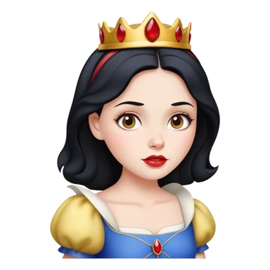 snow white adult girl front face sticker