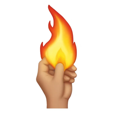 female hand wielding flame sticker