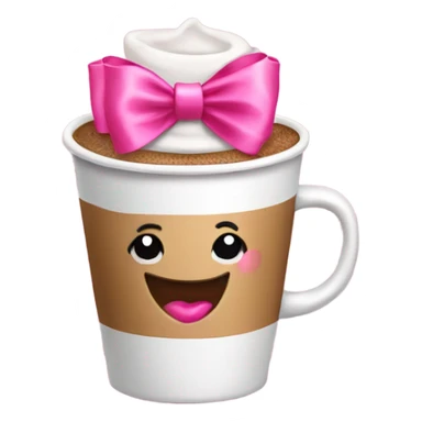 Coffee cup with a pink coquette bow on it sticker