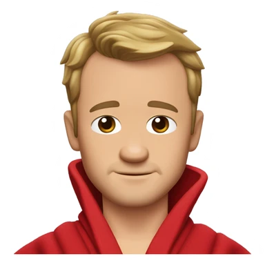 Barney Stinson, with a short face and dark blond hair that sticks out at the front, wears a red-and-black bathrobe. sticker
