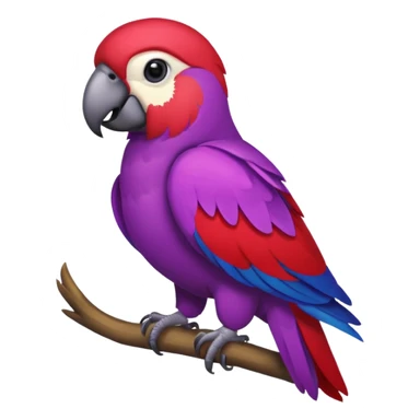 purple and red parrot  sticker