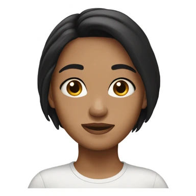 Brunette girl with black shoulder hair sticker