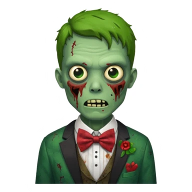 zombie with bow tie sticker