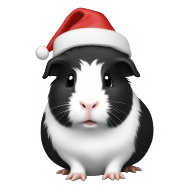 Black-white Guinea pig christmas sticker