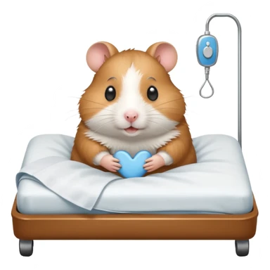 Hamster in hospital bed  sticker