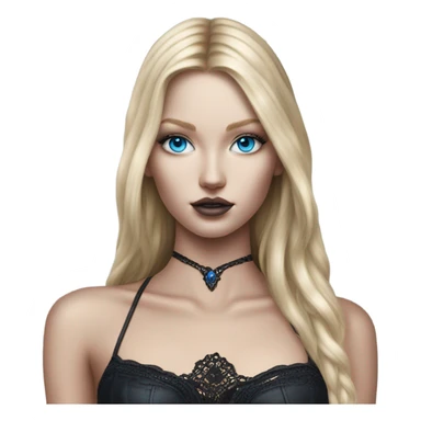 hyper realistic goth blonde blue eyes victoria secret model sticker
