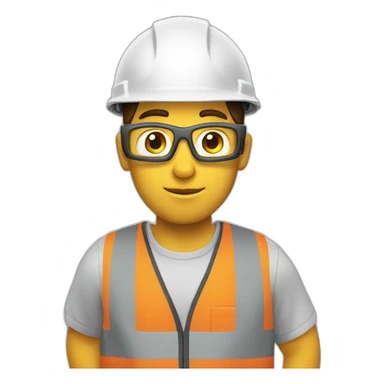 construction worker wearing vision pro ar sticker