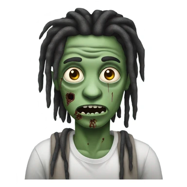 Zombie with locs sticker