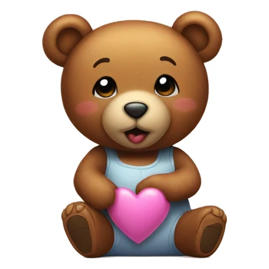 The teddy bear sends an air kiss  sticker