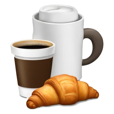 Croissant and coffee sticker