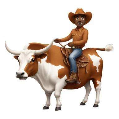 Longhorn mascot riding a buckeye sticker