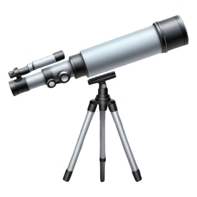 An icon featuring a telescope, stars, and a planet, symbolizing astronomy. The design includes a crescent moon, distant galaxies, and constellations, representing the study of space and celestial bodies. Transparent background highlights the exploration of the universe and cosmic phenomena. sticker