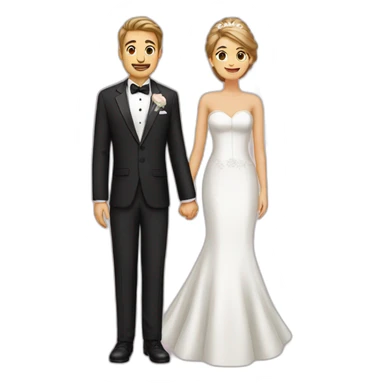 Husband and wife wedding dress suit sticker