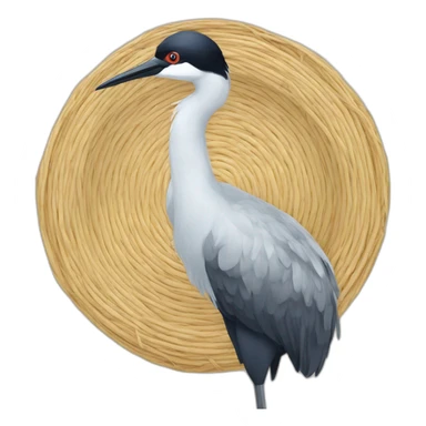 crane chapeau de paille sticker