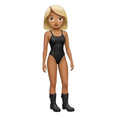 black swimsuit no human with boots sticker