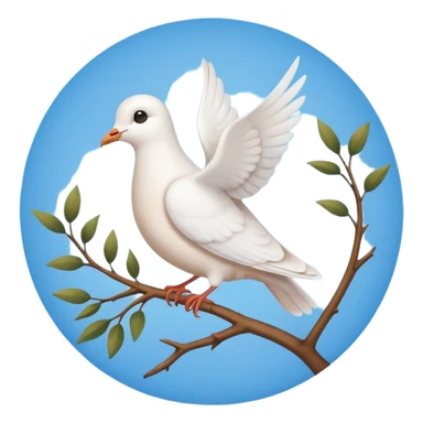 A sky-blue circle and a ☑️ Little dove  sticker