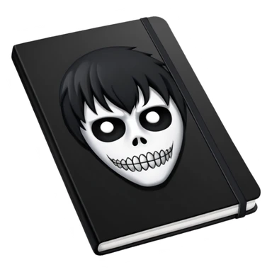 A plain black notebook with deathnote written on it like in the anime  sticker