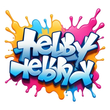 Graffiti of the word HeldByAi sticker