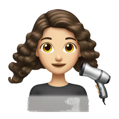 Brunette girl blow drying hair sticker