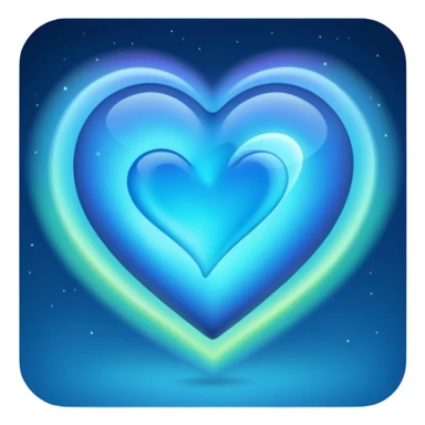 blue heart with aurora lights sticker