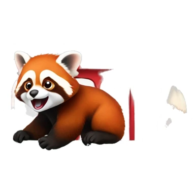 red panda driving a train sticker