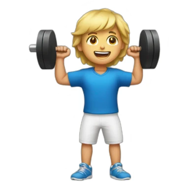 kid with weights while playing football sticker