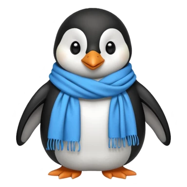 penguin with blue scarf  sticker