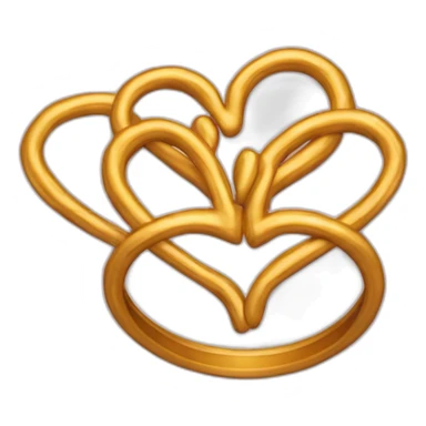 Corazón y dos anillos entrelazados sticker