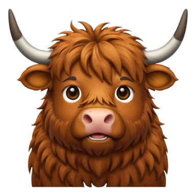 Single color highland cow emoji sticker