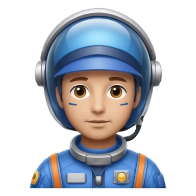 Blue-visor space mechanic sticker