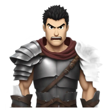 angry berserk guts carrying a huge sword on his shoulder sticker