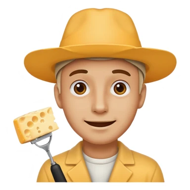A man wearing a cheese-cutter style hat with a hopeful expression. sticker
