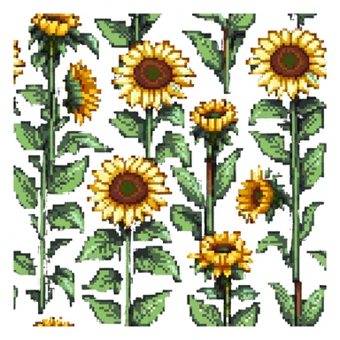 sunflowers and lilies blooming sticker
