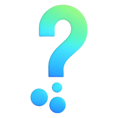 question mark with blue and green gradient sticker