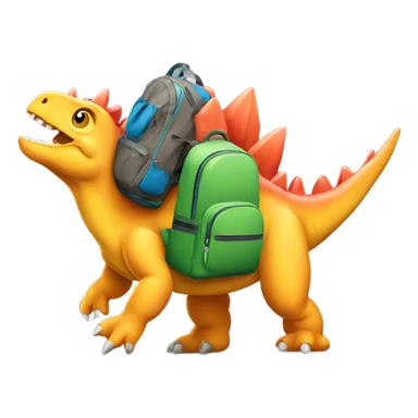 Stegosaurus carrying backpacks  sticker