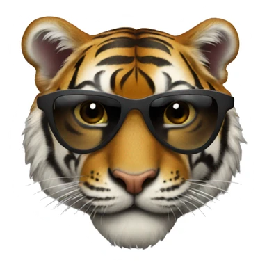 Tiger with heart sunglasses sticker