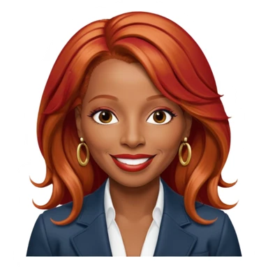 Mary J Blige with long red hair sticker