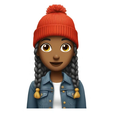 Girl with beanie ￼ sticker