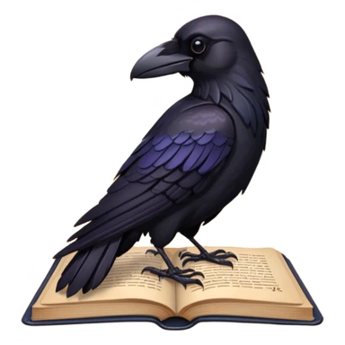 Raven on a book  sticker
