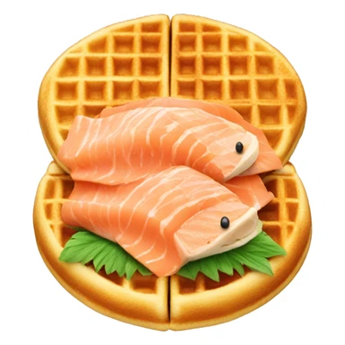 Waffles with salmon and cheese sticker