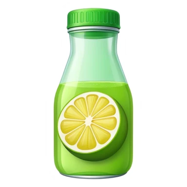 Green lemon juice bottle sticker