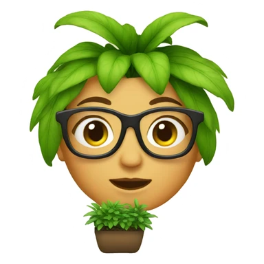 geek woman as a plant sticker