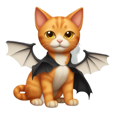 a buff orange cat with bat wings sticker