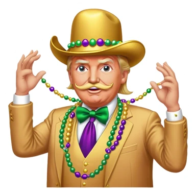 Gay Donald trump dancing at Mardi Gras with a large moustache  sticker