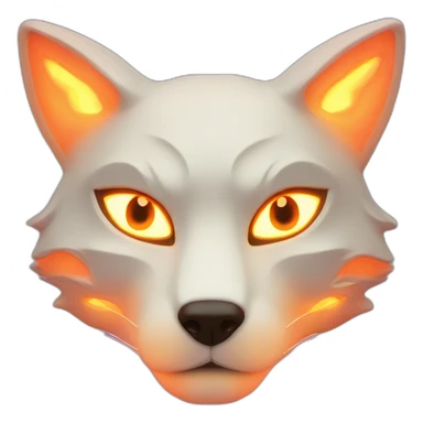 Kitsune mask with very glowing neon eyes sticker