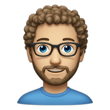 one european guy with short curly salt-and-pepper hair and beard and blue eyes and glasses sticker