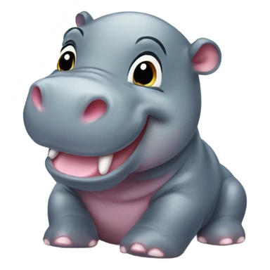 adorable Baby hippo cute sticker