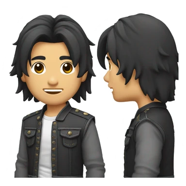 Hombre asiático metalero con pelo corto  sticker