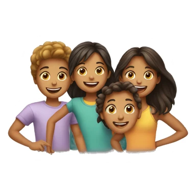 four kids playing together sticker