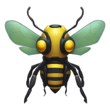 alien robotic bee creature  monster scifi roguelike rpg style inspired by slay thee spire sticker